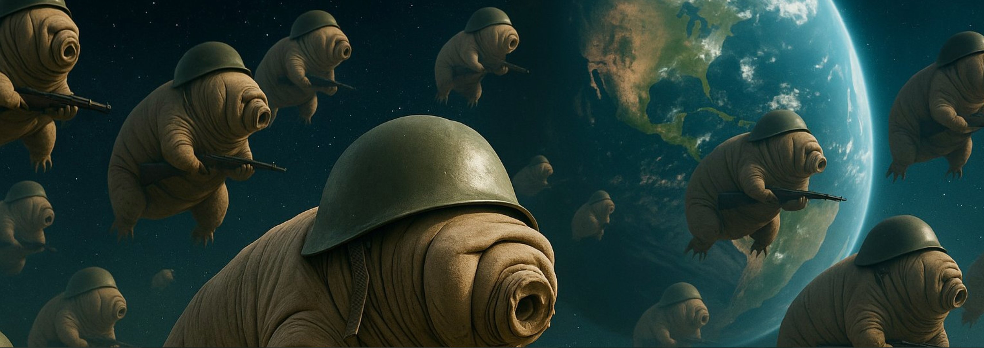 Tardigrades floating around Earth in space